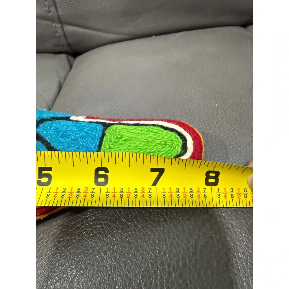 Mexican Folk Art Yarn Bird‎ Figurine Multicolor Psychedelic Handcrafted 8 Inch